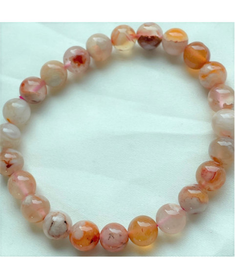 Cherry blossom agate bracelet