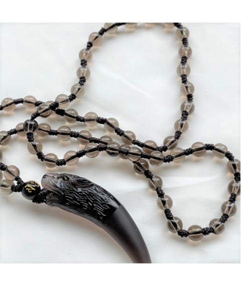 Ice obsidian wolf tooth Necklace