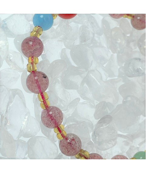 Strawberry crystal mix bracelet