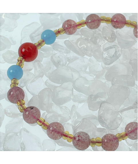 Strawberry crystal mix bracelet