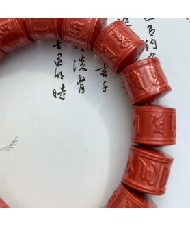 Imperial sand Sanskrit bucket bead bracelet