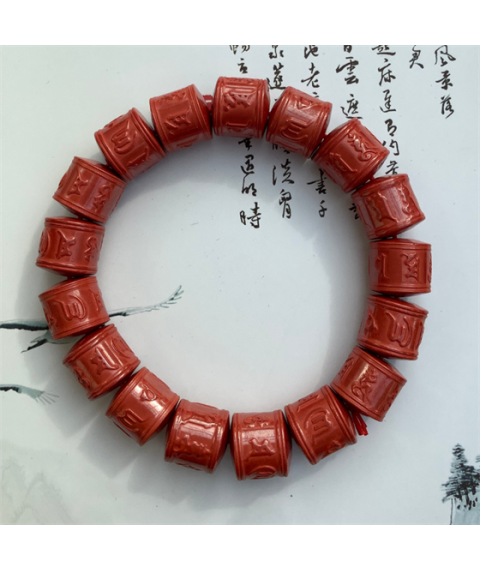 Imperial sand Sanskrit bucket bead bracelet