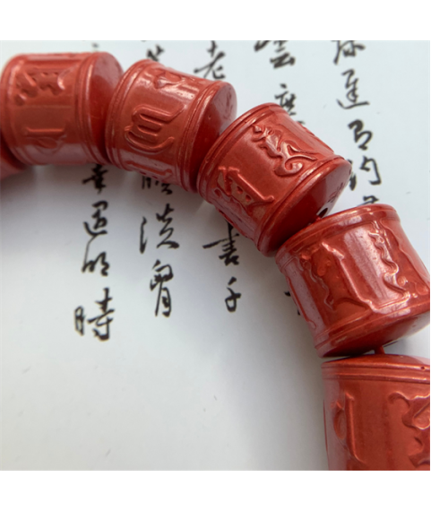 Imperial sand Sanskrit bucket bead bracelet