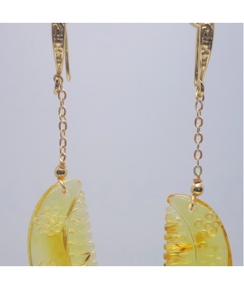 Yellow comb crystal ear hook