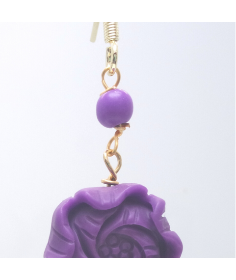 Purple flower crystal ear hook