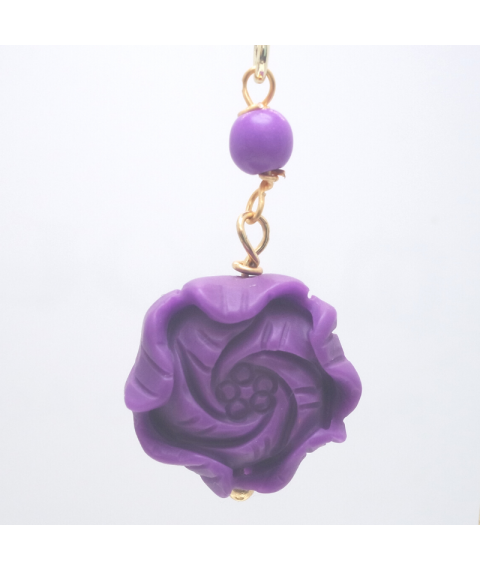 Purple flower crystal ear hook