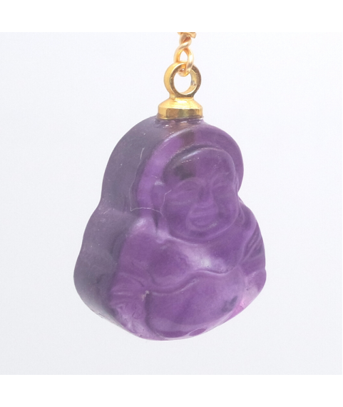 Fluorite reclining Buddha crystal ear hook