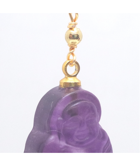 Fluorite reclining Buddha crystal ear hook