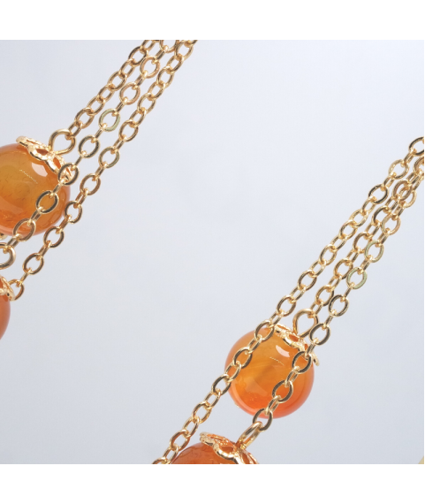 Orange long fringe crystal ear hook