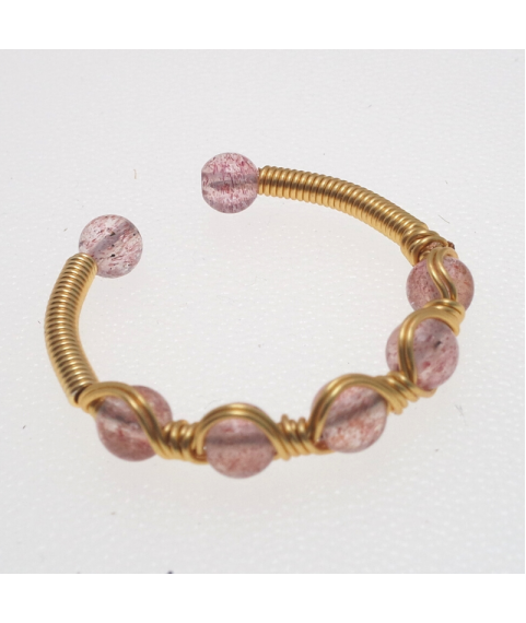 Woven bead bead opening crystal ring