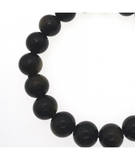 Silver obsidian crystal bracelet