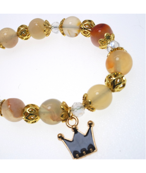 Crown cherry sakura agate bracelet