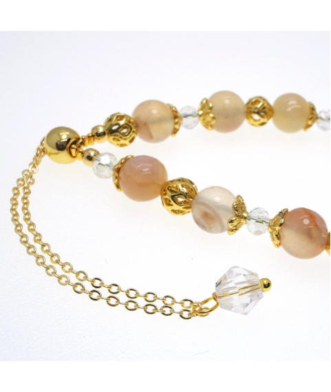 Crown cherry sakura agate bracelet