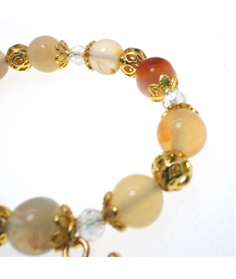 Crown cherry sakura agate bracelet