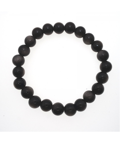 Silver obsidian crystal bracelet