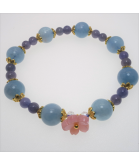 Blue flower crystal bracelet