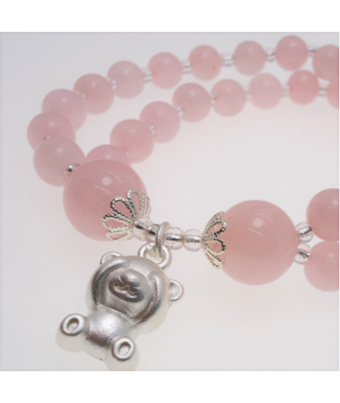 Rose quartz double bracelet