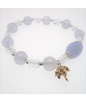 Blue agate crystal bracelet