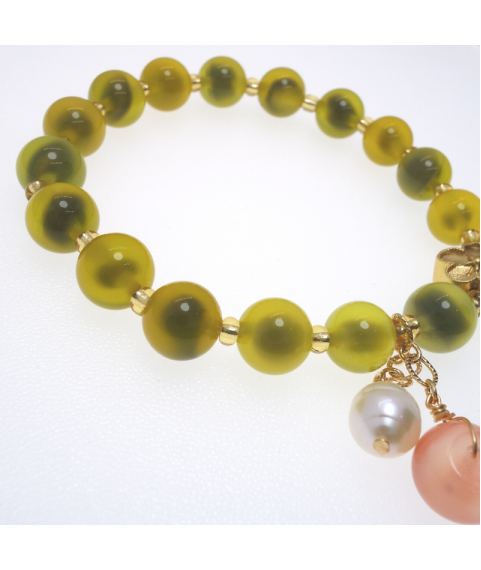 Yellow agate crystal bracelet