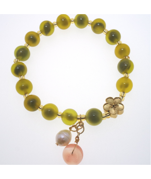 Yellow agate crystal bracelet