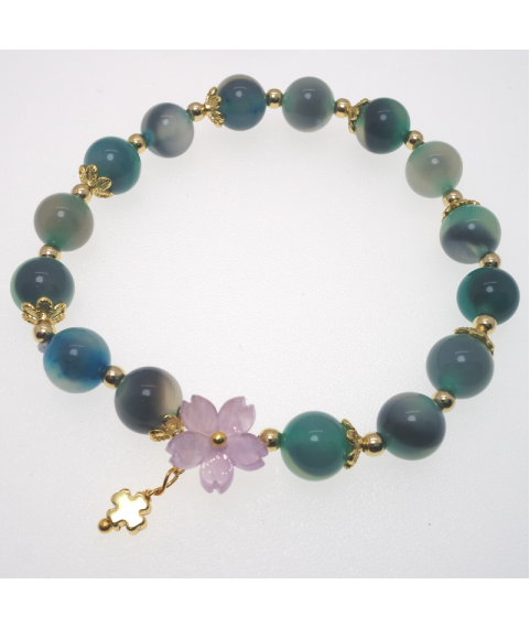 Green agate crystal bracelet