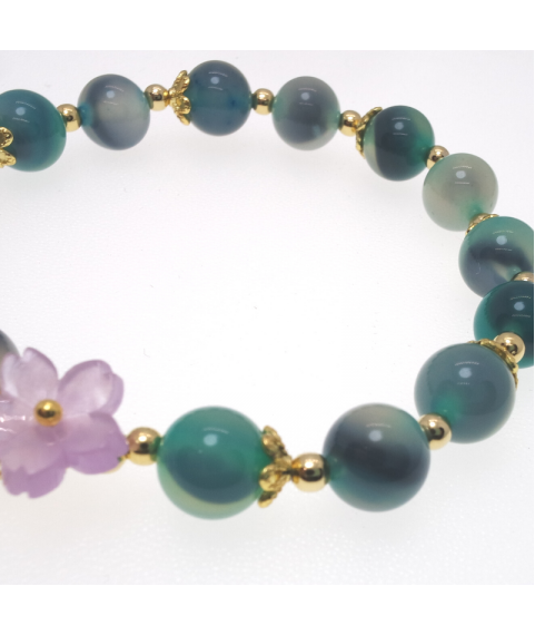 Green agate crystal bracelet