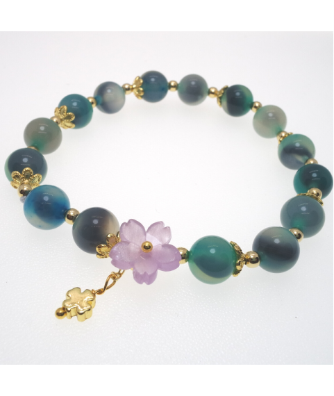 Green agate crystal bracelet