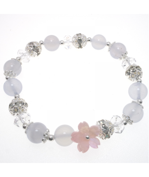 Blue agate flower crystal bracelet