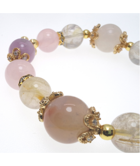 Rose quartz a clover bracelet