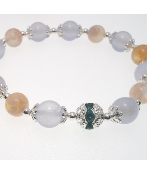 Blue sakuar agate crystal bracelet  