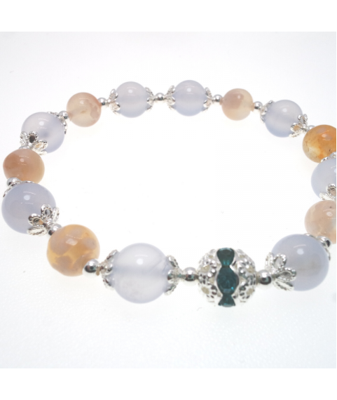 Blue sakuar agate crystal bracelet  