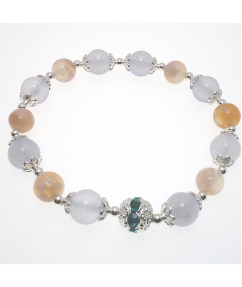 Blue sakuar agate crystal bracelet  