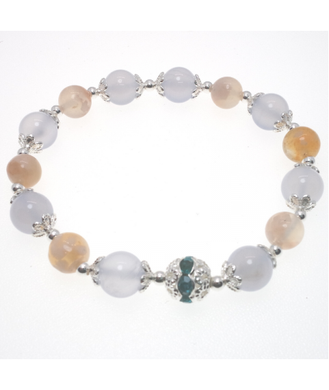 Blue sakuar agate crystal bracelet  