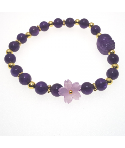 Amethyst flower bracelet