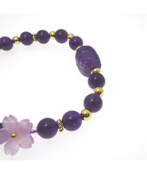 Amethyst flower bracelet