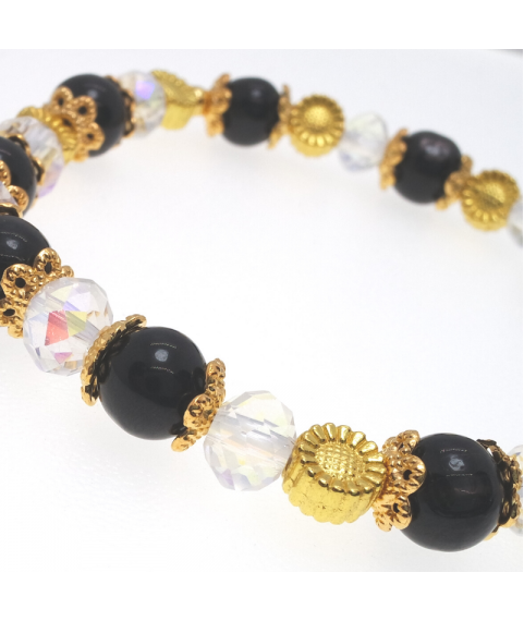 Golden luck stone crystal bracelet