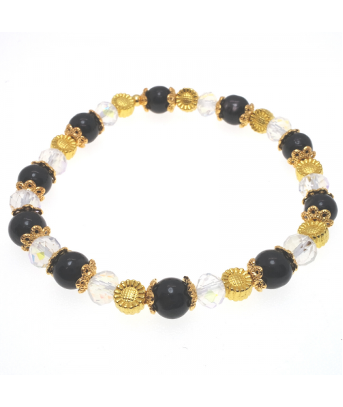 Golden luck stone crystal bracelet