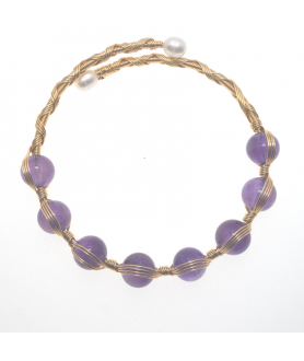 Amethyst openging bracelet