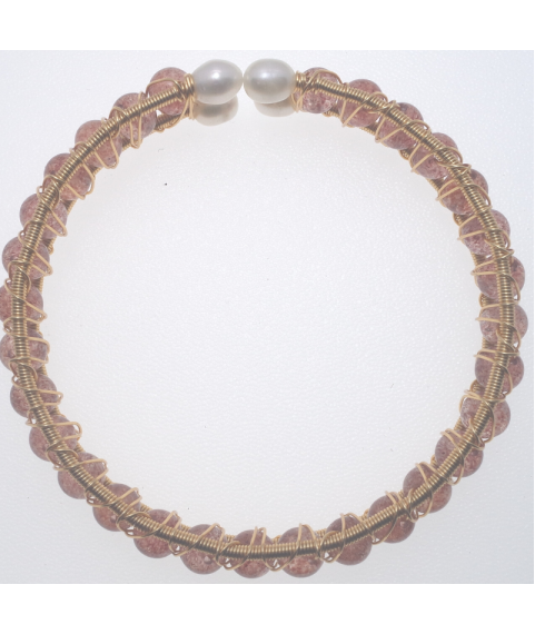 Strawberry quartz openging bracelet