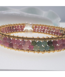 Rose tourmaline openging crystal bracelet