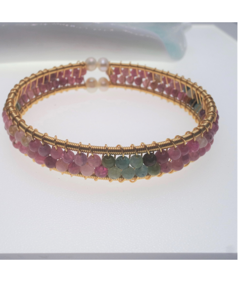 Rose tourmaline openging crystal bracelet