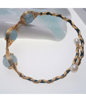 Aquamarine openging crystal bracelet