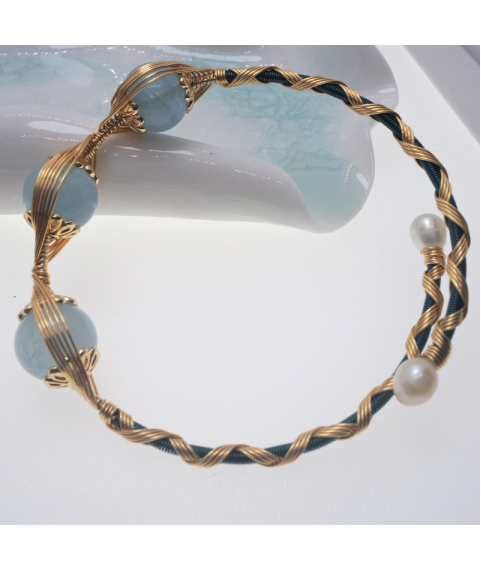 Aquamarine openging crystal bracelet