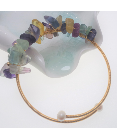 Fluorite openging crystal bracelet